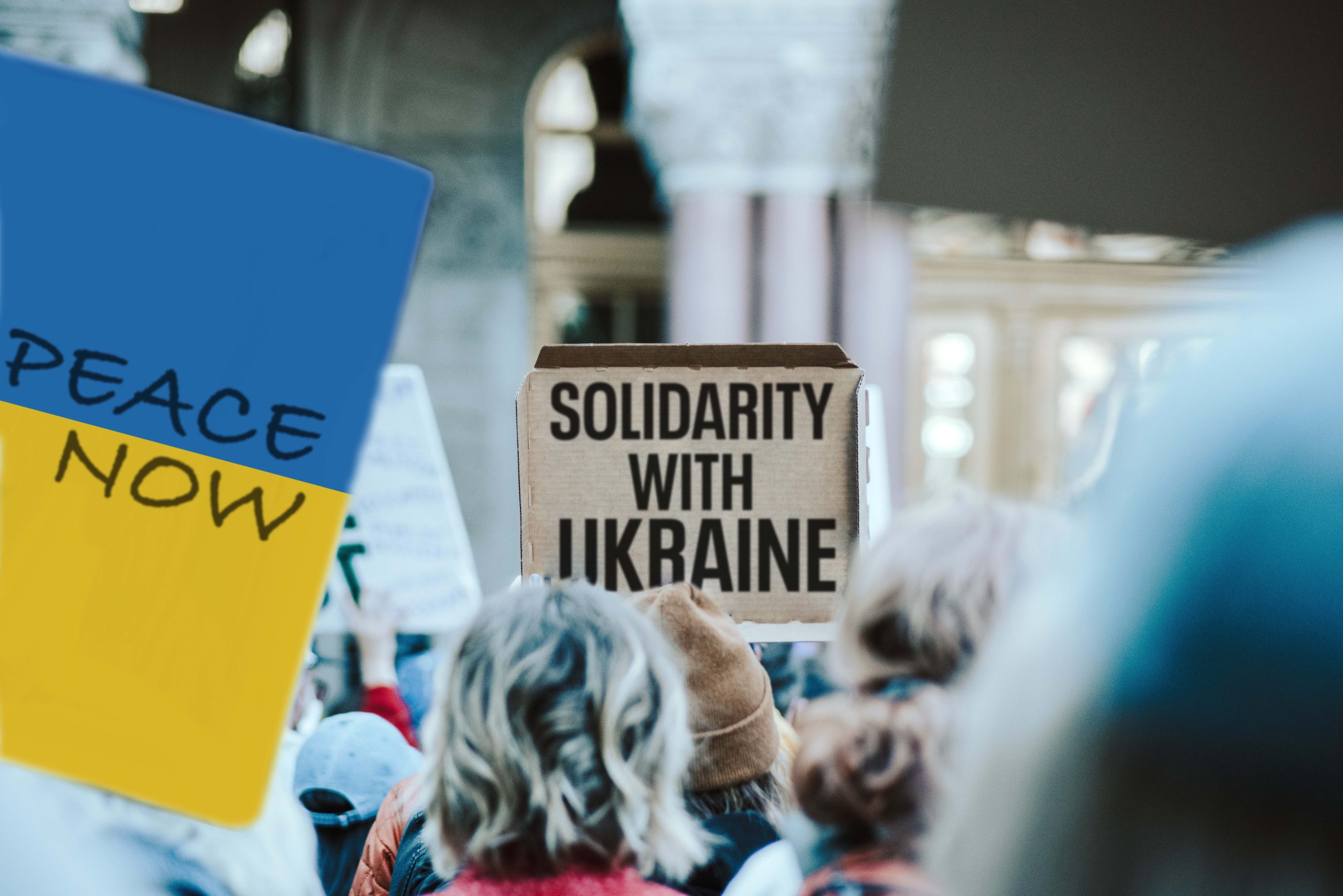 Protest poster in solidarity with Ukraine