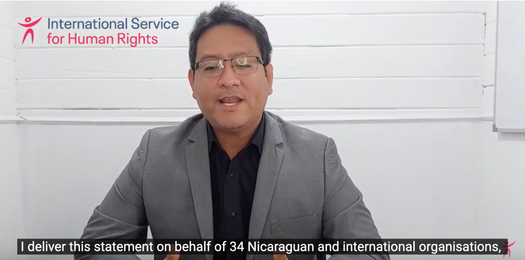 Declaración conjunta de las ONG pidiendo la renovación por dos años de la resolución del CDH sobre Nicaragua