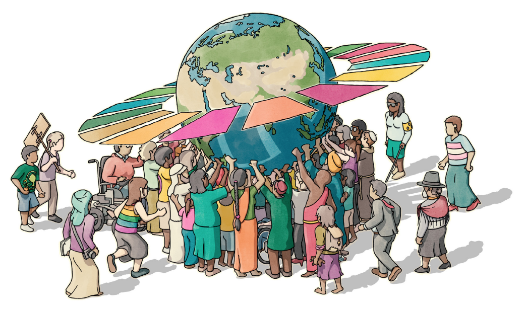 Human rights defenders world illustration